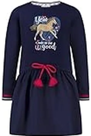 Salt & Pepper Mädchen Kleid mit Pferdeapplikation und Herz im Hintergrund Vestido, , 140-146 para Niñas