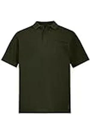 JP 1880 Polo de piqué con Bolsillo en el Pecho Camiseta, Verde Oliva Oscuro, XL para Hombre
