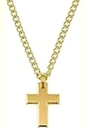 QS by s.Oliver Collar de acero inoxidable collar de los hombres, 50 cm, , cruz, viene en caja de regalo de joyería, 2036868