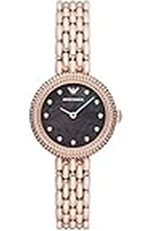 Emporio Armani Reloj Mujer, Movimiento de dos manecillas, 30mm Caja de acero rosa dorado con correa de acero, AR11432