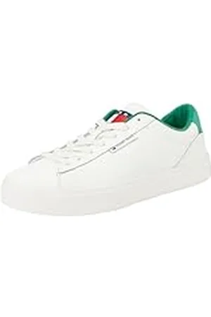 Tommy Hilfiger TJW Cupsole Sneaker ESS EN0EN02508, Zapatilla con Suela Mujer, Blanco (Ivory/Cape Green), 37 EU