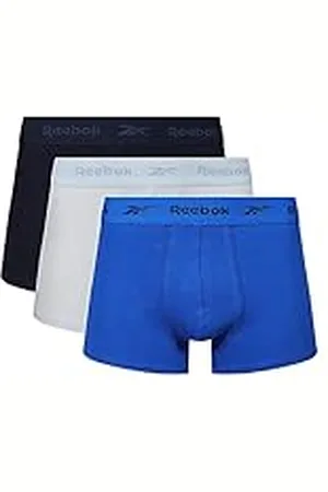 Reebok Calzoncillos de Hombre Azul Marino/Azul/Cobalto de algodón con Cintura de Microfibra para una Ropa Interior Extra cómoda - Paquete múltiple de 3