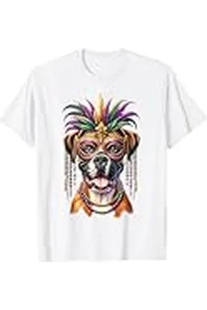 Doggies Unlimited Boxer Dog Mardi Gras Camiseta
