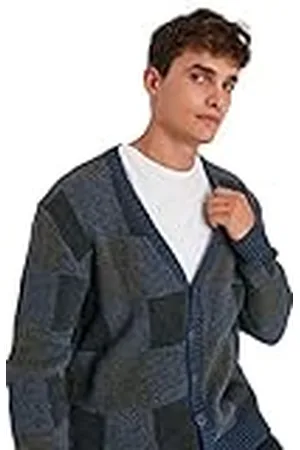 Trendyol Cárdigan Regular con Cuello en V Suéter, , S para Hombre