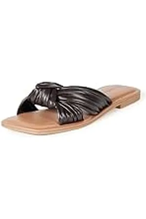 THE DROP Sandalias para Mujer, Ida Planas con Lazo, Lino, , 36.5 EU