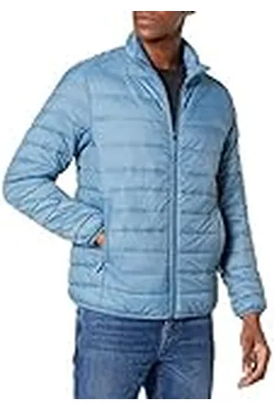 Amazon Chaqueta Acolchada Ligera, Resistente a la Lluvia y Plegable (Disponible en Tallas Grandes y Largos Especiales) Hombre, , L