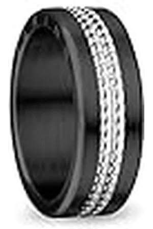 Bering Anillos combinados intercambiables para Mujer en plata y negro con el exclusivo sistema Twist & Change, Colorado, 10, 10