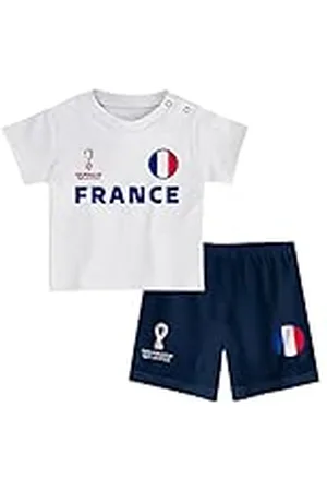 FIFA Unisex Kinder Official World Cup 2022 Tee & Short Set, Toddlers, France, Team Colours, Age 2, White, Small