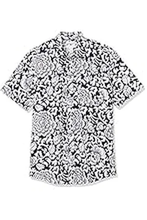 Amazon Camisa de Popelín de Manga Corta de Ajuste Normal Hombre, , XXL