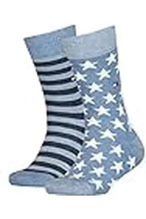 Tommy Hilfiger Clssc Sock 100000816 Calcetines, Azul (Jeans), 35-38 (Pack de 2) Unisex Niños