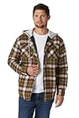 Wrangler Veste À Capuche en Flanelle Matelassée À Manches Longues pour Homme Camisa Abotonada, , XXXL para Hombre