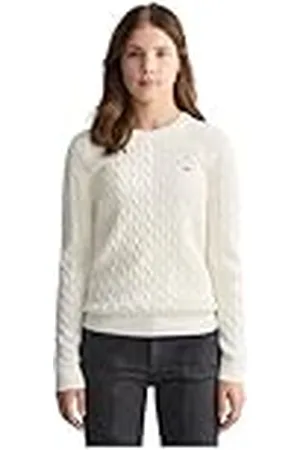GANT Shield Cotton Cable C-Neck Suéter pulóver, , 146-152 para Niñas