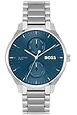 HUGO BOSS Reloj Analógico de Cuarzo Multifunción para Hombre Colección Tyler con Correa de Acero Inoxidable Plateada - 1514106
