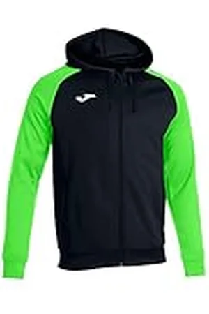 Joma Academy Iv Sudadera con capucha, Hombre, Negro-verde Fluor, M