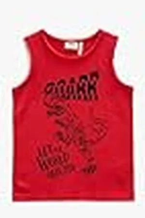 Koton Dinosaur Printed Tank Top Crew Neck Cotton, Camiseta de Tirantes Anchos niños,