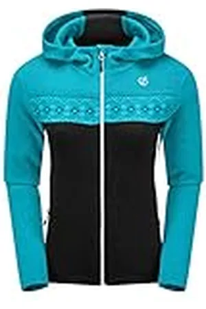 Dare 2B Herald - Sudadera con Capucha de Efecto Punto con Cremallera para Mujer, Color Azul y Negro, FR: XL (Talla del Fabricante: 16)