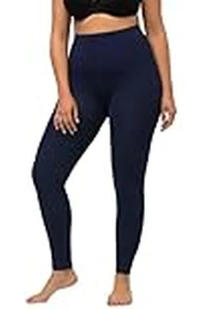 Ulla Popken Thermo-Strumpfleggings, flauschiges Futter Pantimedias, Azul Oscuro, 64-66 para Mujer