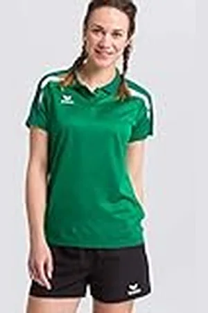 Erima GmbH Liga 2.0 Polo, Mujer, Verde (Smaragd/Evergreen) / Blanco, 36