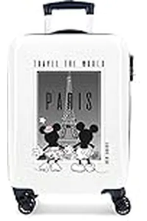 Disney Mickey y Minnie Travel the World Paris Maleta de cabina Blanco 38x55x20 cms Rígida ABS Cierre de combinación lateral 34L 2 kgs 4 Ruedas dobles equipaje mano