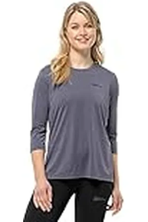 Jack Wolfskin Crosstrail 3/4 T W Camiseta de Senderismo, Delfín, XS para Mujer