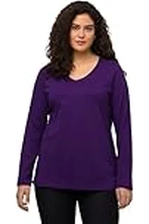 Ulla Popken Camiseta de Manga Larga en V, , 48-50 para Mujer