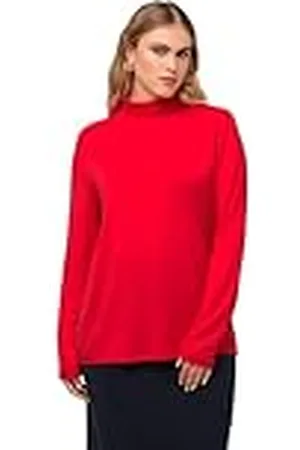 Ulla Popken Camiseta de Cuello Alto con Fruncido en Las Mangas, , 56-58 para Mujer