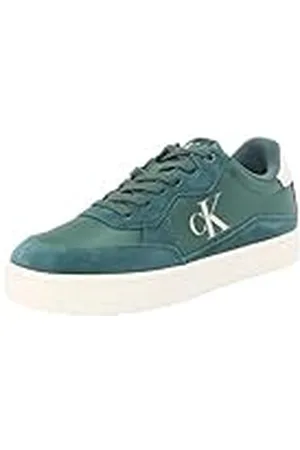 Calvin Klein Jeans Classic Cupsole Iconic Nylon YM0YM01100, Zapatillas Deportivas Hombre, Verde (Green Palm/Creamy White), 44.5 EU