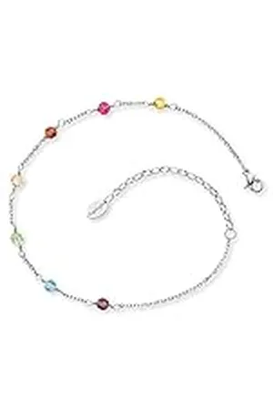 Engelsrufer Tobillera para mujer con perlas o circonitas, de ley 925 rodiada o acero inoxidable, longitud ajustable, sin níquel, apta para alérgicos, Länge 22 + 5 cm, Acero inoxidable, No es una