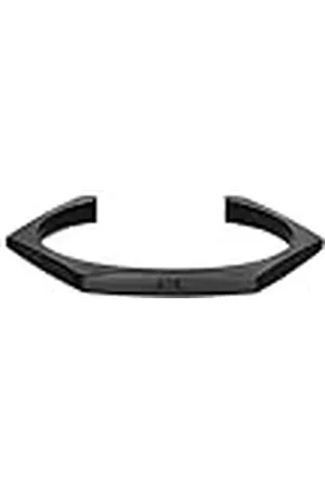 Armani Exchange Pulsera negra de acero inoxidable para hombre, AXG0139001, talla única, Acero inoxidable, No es una piedra preciosa