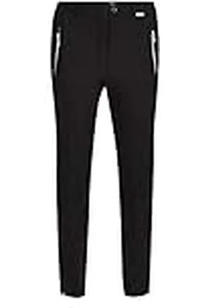 Regatta Mountain Pantalón de Senderismo con Cintura parcialmente elástica con Abertura con Cremallera a la Altura de los Tobillos Trousers, Mujer, Black/Black, 12