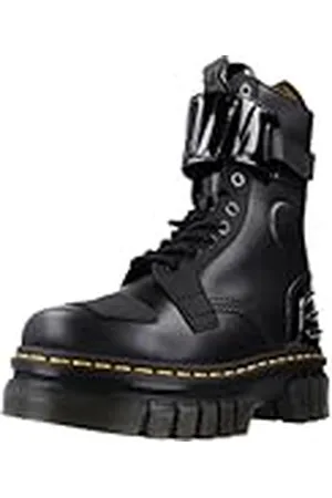 Dr. Martens 10 Eye Boot, Boots Mujer, Black Nappa Lux & Black AJAX & Black Soft Patent PU, 39 EU