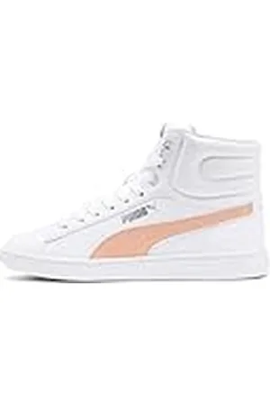 PUMA Vikky V2 Mid SL Jr, Zapatillas Mujer, Blanco White-Peach Parfait Silver-Gray Violet 02, 36 EU