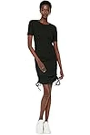 Trendyol Side Shirred-Vestido de Punto, , L para Mujer