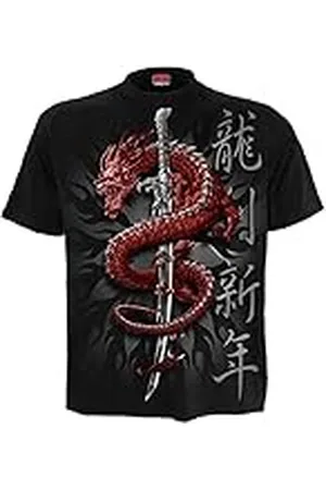 Spiral Oriental Dragon Hombre Camiseta M 100% algodón Regular