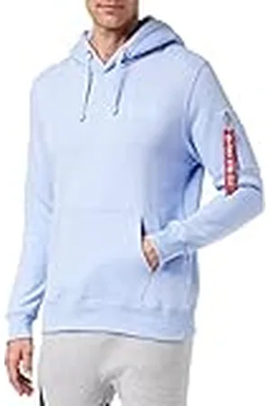 Alpha Industries Back Print Sudadera, Azul (Light Blue-513), L para Hombre