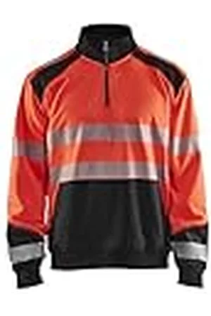 BLAKLADER Blaklader 355625285599XXL Sudadera de Alta Visibilidad con Media Cremallera, Color Rojo y Negro, Talla XXL