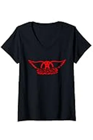 Aerosmith Original (logotipo rojo) Camiseta Cuello V
