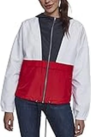 Urban classics Tb2010-ladies 3-Tone Oversize Windbreaker Chaqueta, Multicolor (Navy/White/Fire Red 01243), L para Mujer