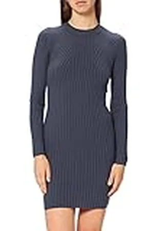 Pieces® Pccrista LS O-Neck Knit Dress Noos BC Vestido, Ombre Blue, XL para Mujer