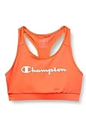 Champion C-Tech-Quick Dry Metallic Small Logo Square Neck Medium Support Sujetado de Entrenamiento, Opaca, , S para Mujer