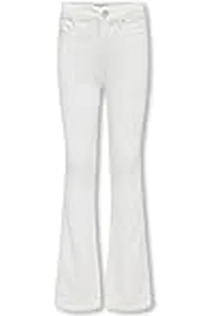 ONLY KOGROYAL Life REG Flared PIM Noos Jeans, White, 128 para Niñas
