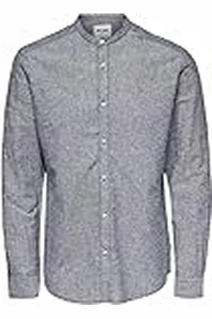 Only & Sons Onscaiden LS Solid Linen Mao Shirt Noos Camisa, , XS Hombres