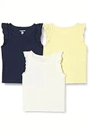 Amazon Camisetas de Tirantes con Volantes Niña, Pack de 3, , 5 años