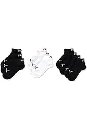 PUMA Quarter Calcetines, Black/Blanco, 39-42 (Pack de 10) Unisex niños