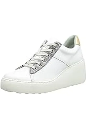Fly London Delf580fly, Zapatillas Mujer, White Graphite Gold, 40 EU