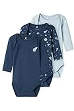 NAME IT NBMBODY 3P LS Space Noos Body de Manga Larga, , 98 cm (Pack de 3) Niños Bebes