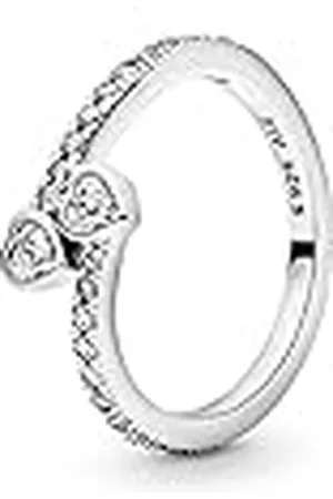 PANDORA Anillo con 2 corazones centelleantes, talla 60