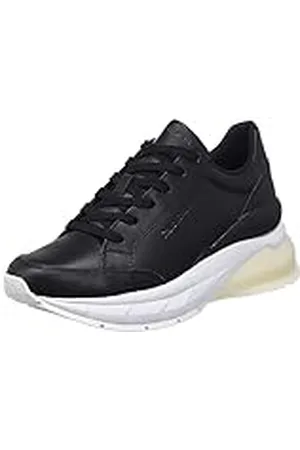 Calvin Klein Wedge Runner Lace UP WN YW0YW01172, Zapatilla con Suela Gruesa Mujer, Negro (Black/Bright White), 40 EU