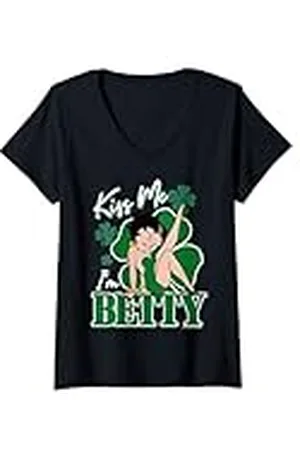 Betty Boop Mujer Bésame Soy Betty Día de San Patricio Camiseta Cuello V