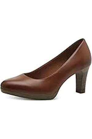 Tamaris Mujer Zapatos de tacón, señora Zapatos de tacón Clásicas,TOUCHit,Zapato de Corte,Pump de Oficina,cómodo,Cerrado,Cognac,36 EU